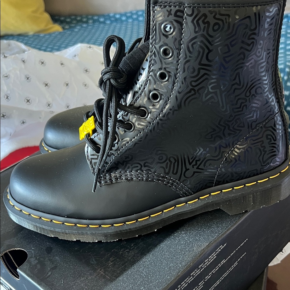 Dr martens Keith Haring Boots with Multicolor Neon Accents - Picture 4 of 6